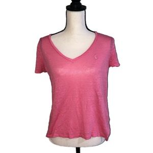 Polo Ralph Lauren Light Pink Linen T-Shirt | Size Small